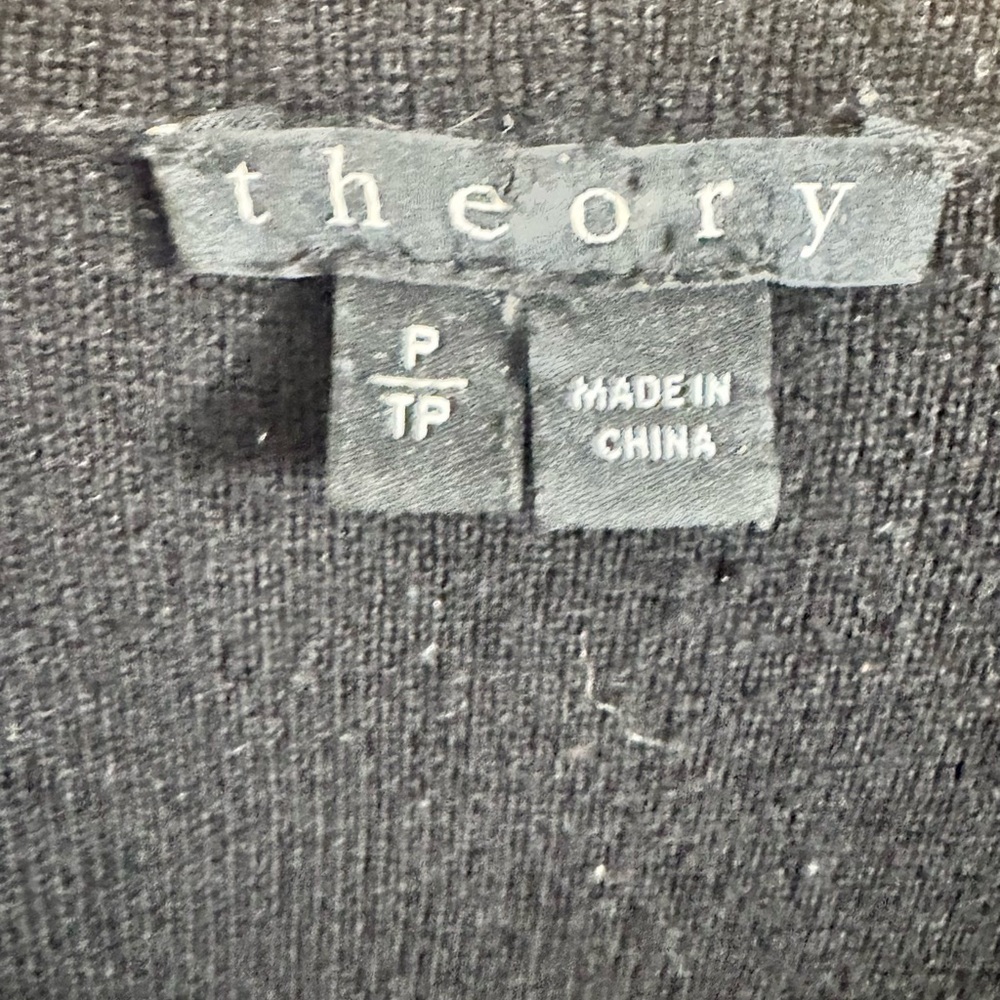 Theory Stretch Open Front Wool Cardigan/Sweater, Black - Picture 5 of 15